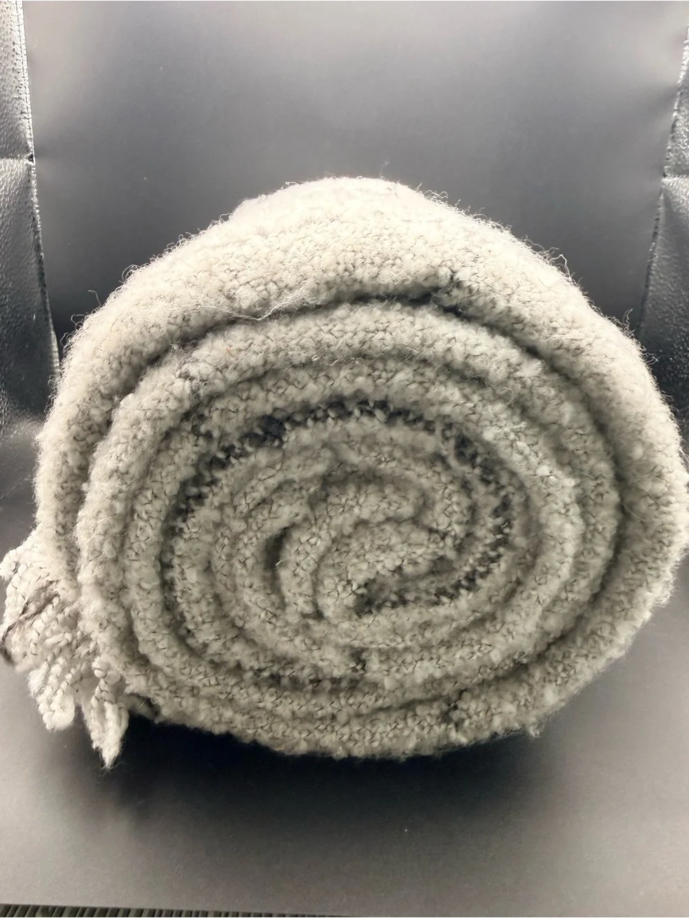 Threshold - Textured Bouclé Throw Blanket - Light Gray